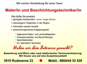 Inserat der Malerei Malerei Petra Hofbauer